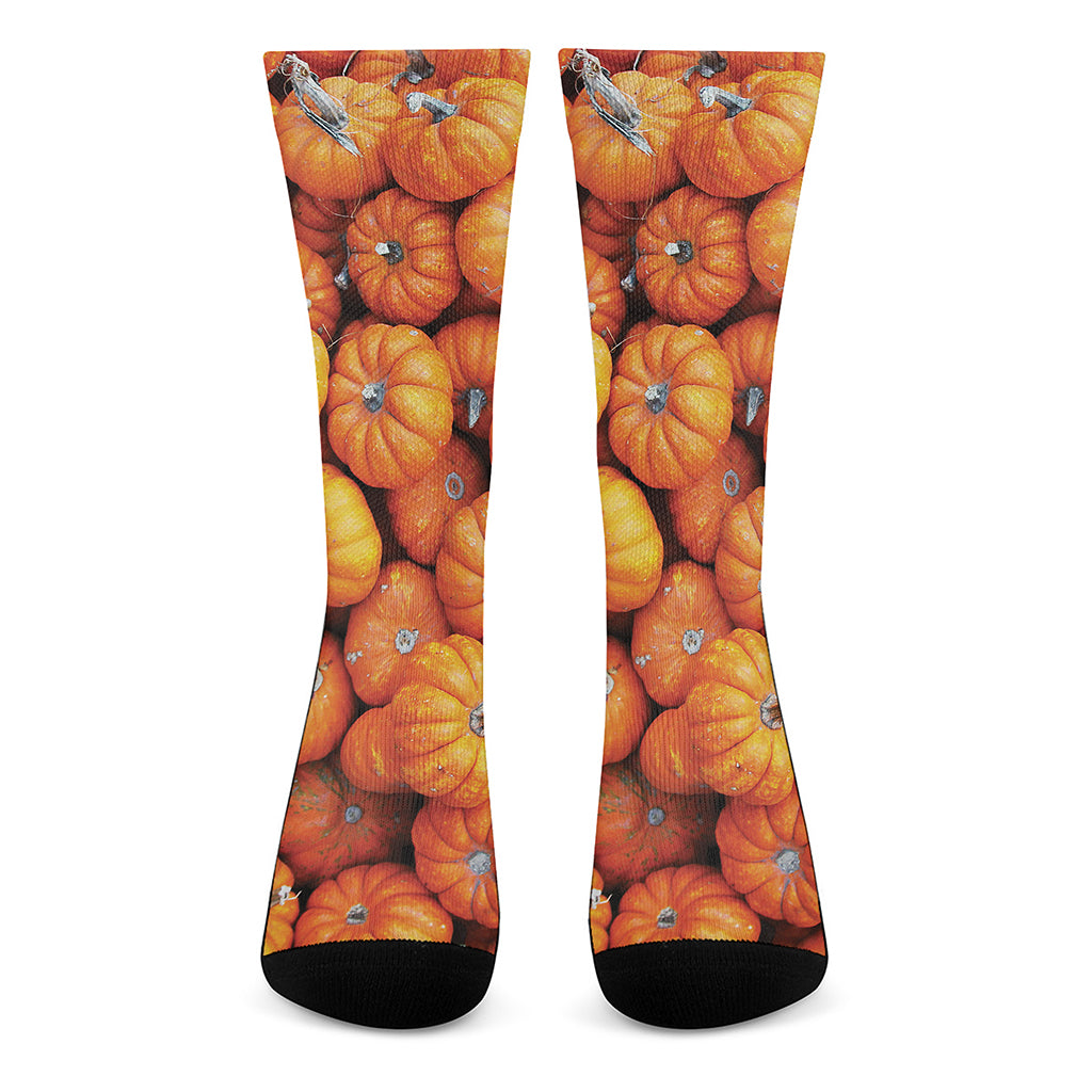 Pumpkin Print Crew Socks