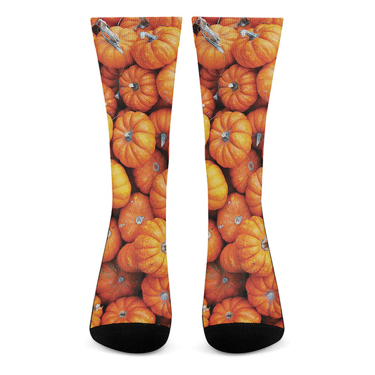 Pumpkin Print Crew Socks