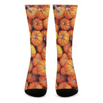 Pumpkin Print Crew Socks
