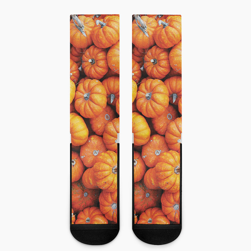 Pumpkin Print Crew Socks