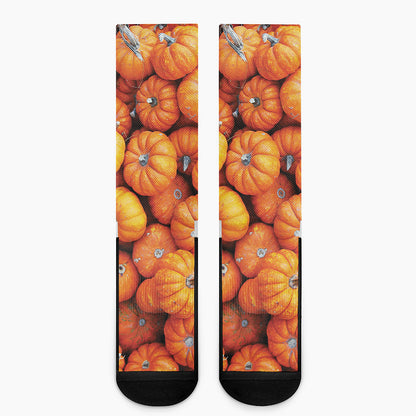 Pumpkin Print Crew Socks
