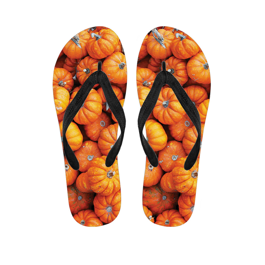 Pumpkin Print Flip Flops