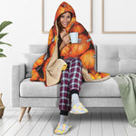 Pumpkin Print Hooded Blanket