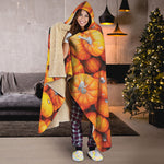 Pumpkin Print Hooded Blanket