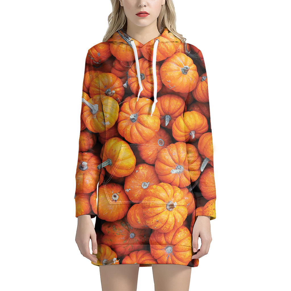 Pumpkin Print Hoodie Dress