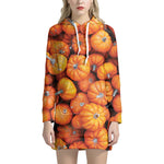 Pumpkin Print Hoodie Dress