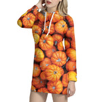 Pumpkin Print Hoodie Dress