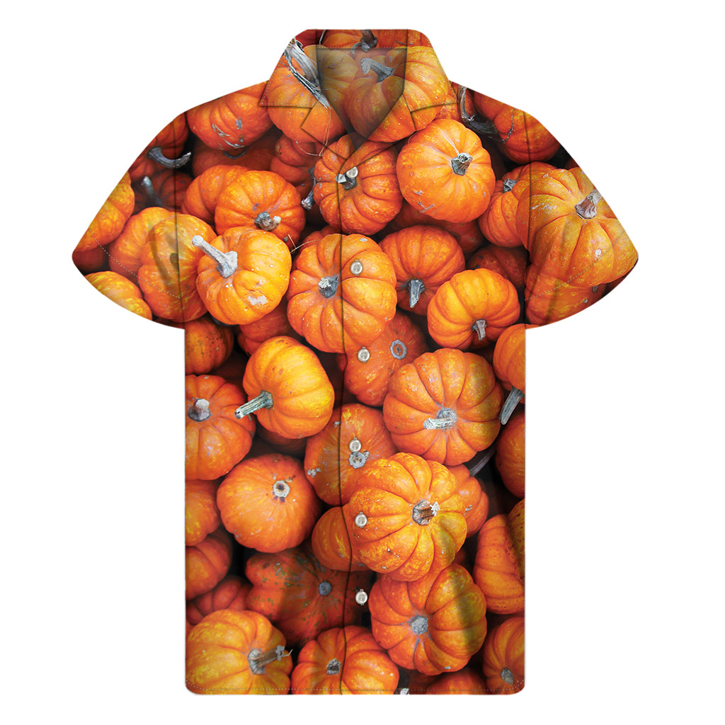 Pumpkin Print Men's Short Sleeve Shirt