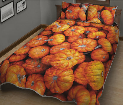 Pumpkin Print Quilt Bed Set