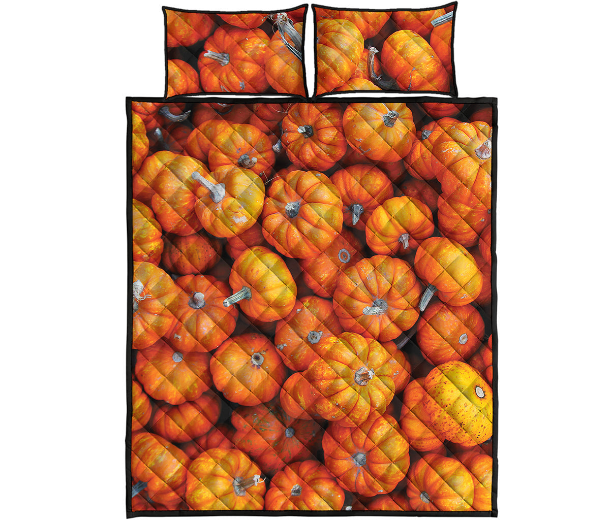 Pumpkin Print Quilt Bed Set