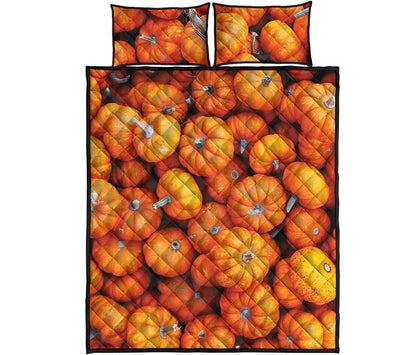 Pumpkin Print Quilt Bed Set
