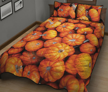 Pumpkin Print Quilt Bed Set