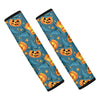 Pumpkin With Witch Hat Pattern Print Car Seat Belt Covers