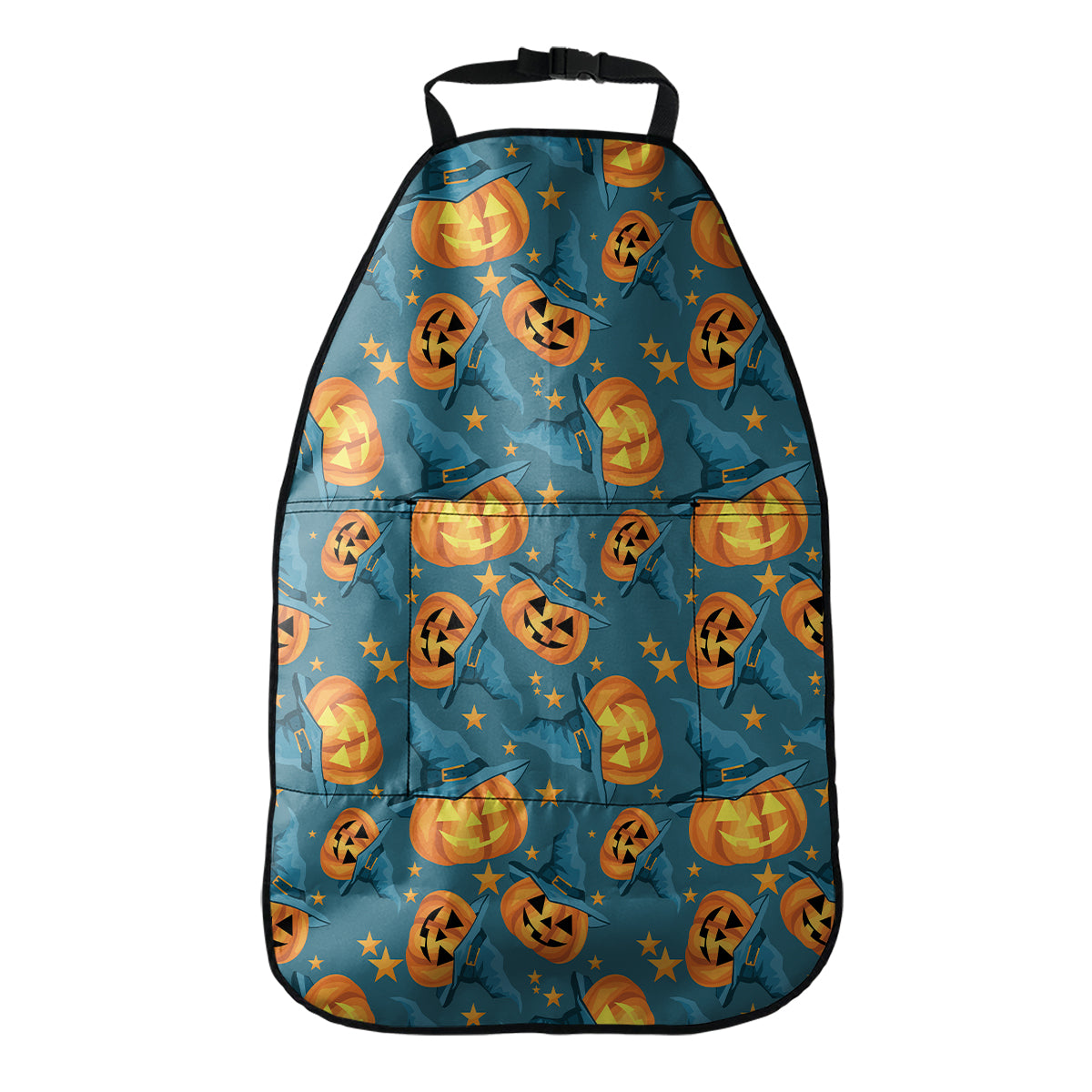 Pumpkin With Witch Hat Pattern Print Car Seat Organizers