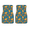 Pumpkin With Witch Hat Pattern Print Front Car Floor Mats