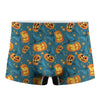 Pumpkin With Witch Hat Pattern Print Men's Boxer Briefs