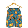 Pumpkin With Witch Hat Pattern Print Men's Shorts