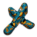 Pumpkin With Witch Hat Pattern Print Muay Thai Shin Guard