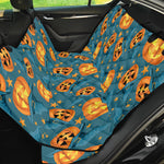 Pumpkin With Witch Hat Pattern Print Pet Car Back Seat Cover