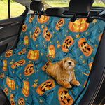 Pumpkin With Witch Hat Pattern Print Pet Car Back Seat Cover