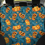 Pumpkin With Witch Hat Pattern Print Pet Car Back Seat Cover