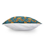 Pumpkin With Witch Hat Pattern Print Pillow Cover