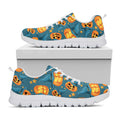Pumpkin With Witch Hat Pattern Print White Running Shoes