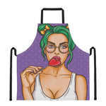 Punk Girl And Lollipop Print Apron