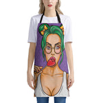 Punk Girl And Lollipop Print Apron