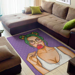 Punk Girl And Lollipop Print Area Rug