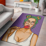 Punk Girl And Lollipop Print Area Rug