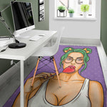 Punk Girl And Lollipop Print Area Rug