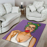 Punk Girl And Lollipop Print Area Rug