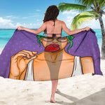 Punk Girl And Lollipop Print Beach Sarong Wrap