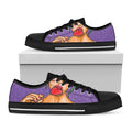 Punk Girl And Lollipop Print Black Low Top Sneakers