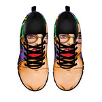 Punk Girl And Lollipop Print Black Sneakers