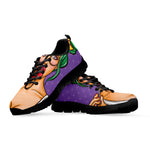 Punk Girl And Lollipop Print Black Sneakers