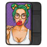 Punk Girl And Lollipop Print Car Center Console Cover