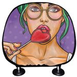 Punk Girl And Lollipop Print Car Headrest Covers