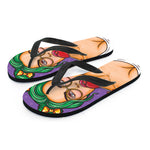 Punk Girl And Lollipop Print Flip Flops