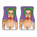 Punk Girl And Lollipop Print Front Car Floor Mats