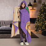 Punk Girl And Lollipop Print Hooded Blanket