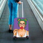Punk Girl And Lollipop Print Luggage Cover
