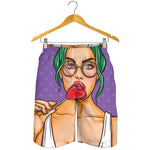 Punk Girl And Lollipop Print Men's Shorts
