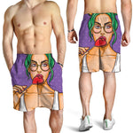 Punk Girl And Lollipop Print Men's Shorts