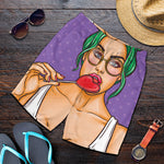 Punk Girl And Lollipop Print Men's Shorts