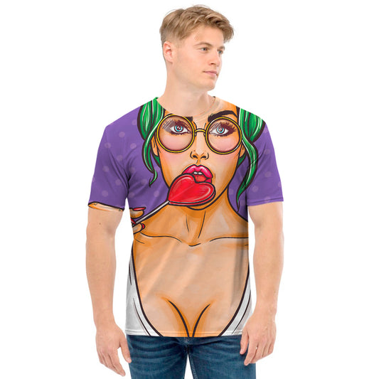 Punk Girl And Lollipop Print Men's T-Shirt