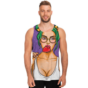 Punk Girl And Lollipop Print Men's Tank Top