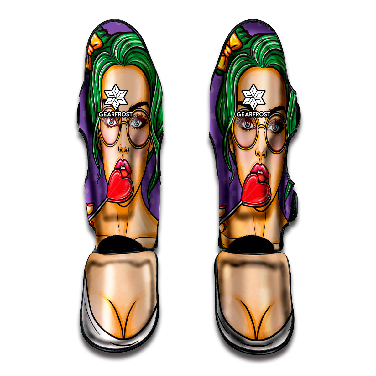 Punk Girl And Lollipop Print Muay Thai Shin Guard