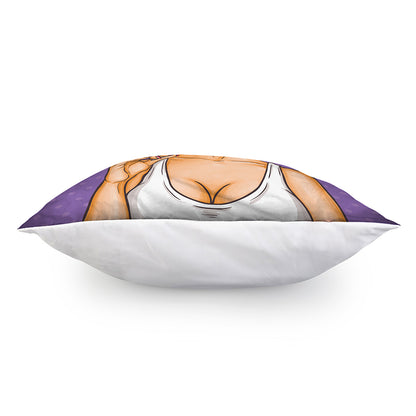 Punk Girl And Lollipop Print Pillow Cover